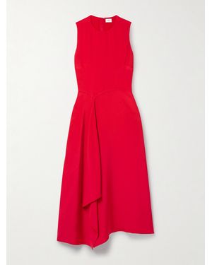 Adam Lippes Lynn Draped Silk-Crepe Midi Dress - Red