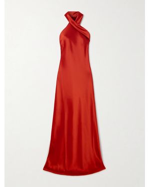 Galvan London Pandora Satin Gown - Red