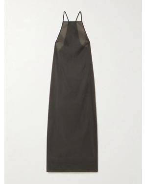 St. Agni Maxikleid Aus Organza - Braun