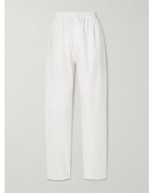 Interior The Nicola Cotton-Poplin Straight-Leg Pants - Blanc