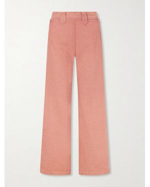 RRL Billie Cotton And Linen-Blend Flared Trousers - Pink