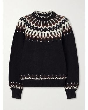 Doen Field Fair Isle Wool-Blend Jumper - Black