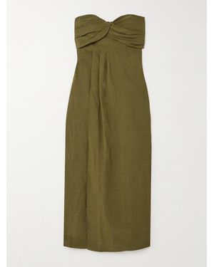 Mara Hoffman Net Sustain Yara Strapless Wrap-Effect Tencel Lyocell-Blend Midi Dress - Grün