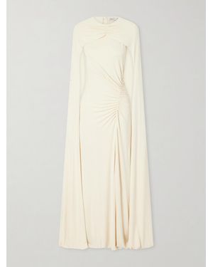 Jonathan Simkhai Cape-Effect Gathered Jersey Gown - Natural