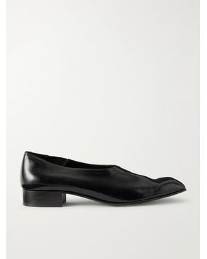 KHAITE Colt Leather Slip-On Loafers - Black