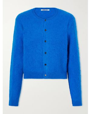 AURALEE Garment-Dyed Alpaca Cardigan - Blue