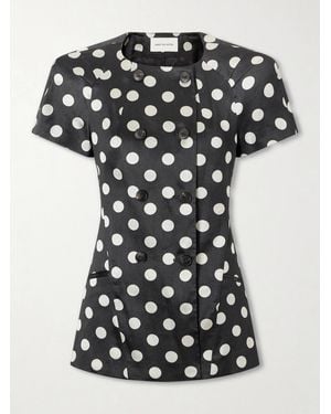 Dries Van Noten Bonny Polka-Dot Jacquard Jacket - Black