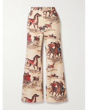 Alix Of Bohemia Bunny Cowboy Hoch Sitzende Schlagjeans Mit Print - Natur