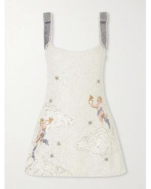 Clio Peppiatt Cupid Embellished Tulle Mini Dress - White