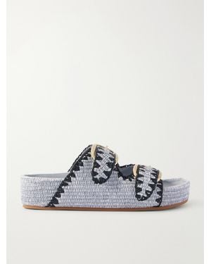 Loeffler Randall Nico Raffia Sandals - Blue