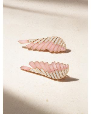 Garrard Wings Rising 18-Karat Rose, Opal And Diamond Earrings - Natural