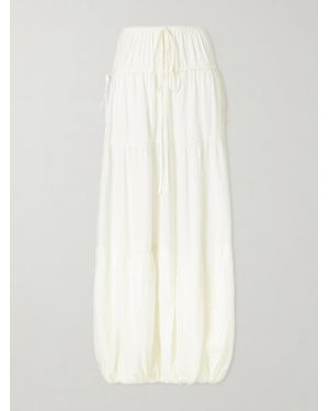 Co. Gathered Crepe Bubble Maxi Skirt - White