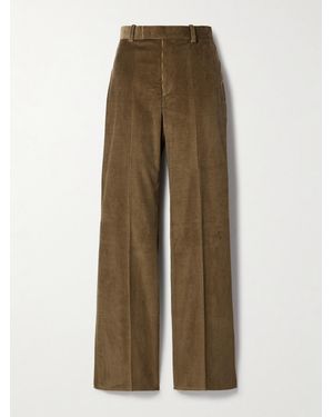 Veronica de Piante Taylor Cotton-Corduroy Straight-Leg Trousers - Natural