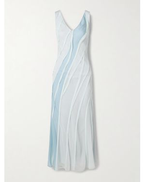 Jason Wu Paneled Silk-Chiffon Maxi Dress - Blue