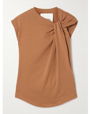 Isabel Marant Nayda Knotted Cotton-Jersey Top - Brown