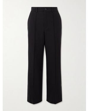 FRAME Crop Kick Flare Stretch-Cotton Trousers - Black