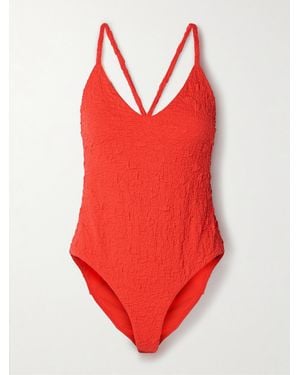 Mara Hoffman Emma Recycled-Popcorn Swimsuit - Red