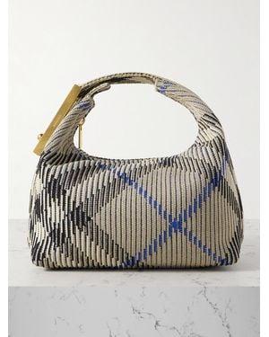 Burberry Tote Aus Geripptem Jacquard-Strick Mit Verzierung - Mettallic
