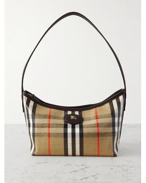Burberry Schultertasche Aus Kariertem Canvas Mit Lederbesätzen - Mehrfarbig