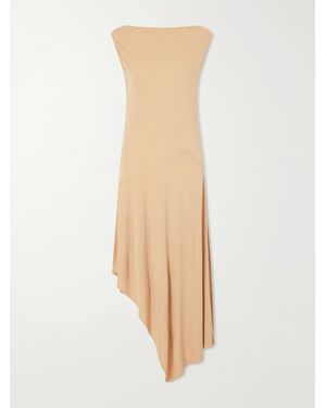 Alaïa Asymmetrical Jersey-Crepe Midi Dress - White