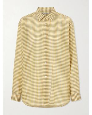 AURALEE Check Cotton Shirt - Yellow