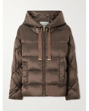 Max Mara The Cube Hooded Quilted Shell Down Jacket - Brown