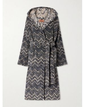 Missoni Azul Hooded Cotton Robe - Grey
