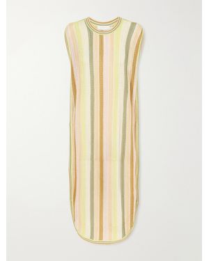 Zimmermann Indra Striped Crocheted Cotton Coverup - Metallic