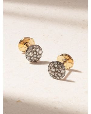 Pomellato Sabbia Rhodium-Plated 18-Karat Rose Diamond Earrings - Natural