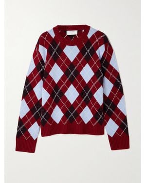 La Ligne Hamish Argyle Wool And Cashmere-Blend Sweater - Red