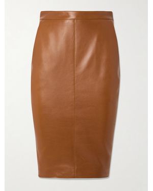 Saint Laurent Leather Skirt - Brown