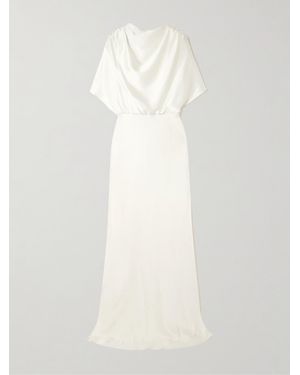 Abadia Elsa Robe Aus Seide Mit Falten Und Knoten - Weiß