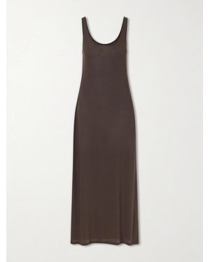 Leset Milo Cotton-Jersey Maxi Dress - Brown