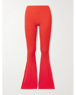Stella McCartney Recycled Ribbed-Knit Flared Pants