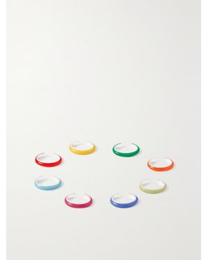 Fry Powers The Complete Set Unicorn Set Of Eight Sterling And Enamel Ear Cuffs - Pink