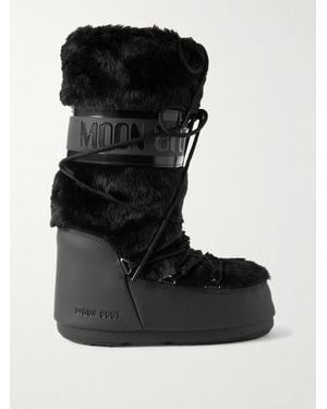 Moon Boot Icon Schneestiefel Aus Kunstleder Und Faux Fur - Schwarz