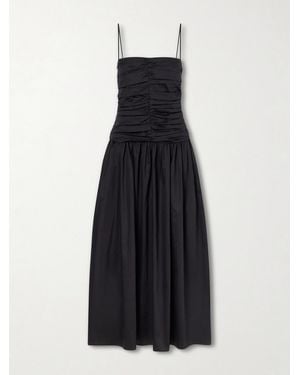 TOVE Amina Gathered Organic Cotton Dress - Blue