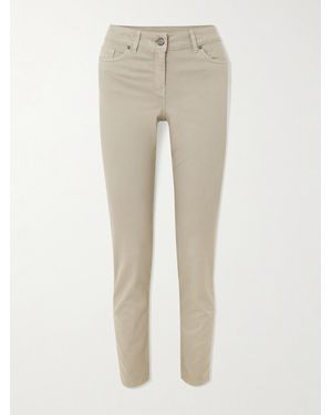 James Purdey & Sons Stretch-Cotton, Tencel And Silk-Blend Twill Skinny-Leg Trousers - Natural