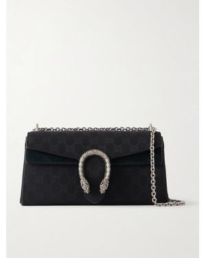 Gucci Dionysus Gg Logo-Printed Jacquard Shoulder Bag - Black