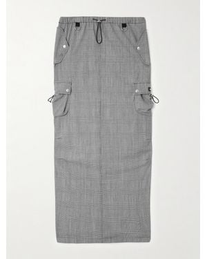 Coperni Maxirock Aus Wolle Mit Glencheck-Muster - Grau