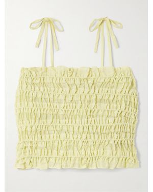 Tory Burch Ruched Strap Top - Yellow