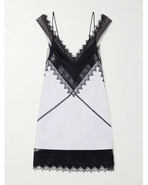 Tom Ford Lace-Trimmed Wool And Silk-Blend Mikado Mini Dress - Black