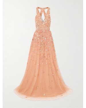 Zuhair Murad Embellished Chiffon Gown - Pink