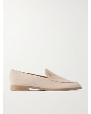 Gianvito Rossi Embellished Suede Loafers - Natural