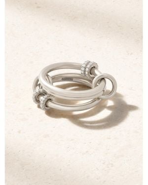 Spinelli Kilcollin Jovie Set Of Three Sterling Diamond Rings - Natural