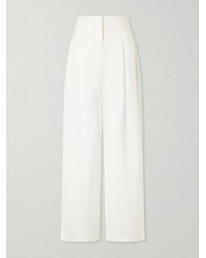 Twp Carries Linen And Silk-Blend Wide-Leg Trousers - White