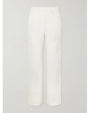 Ami Paris Mid-Rise Wide-Leg Jeans - White