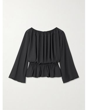 Marie Adam-Leenaerdt Beach Cabine Ruched Crepe Top - Black