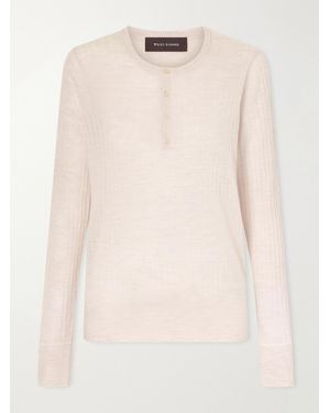 Wales Bonner Nile Henley Wool Sweatshirt - Natural