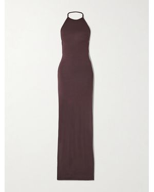 ÉTERNE Vivian Stretch-Modal Jersey Halterneck Maxi Dress - Purple